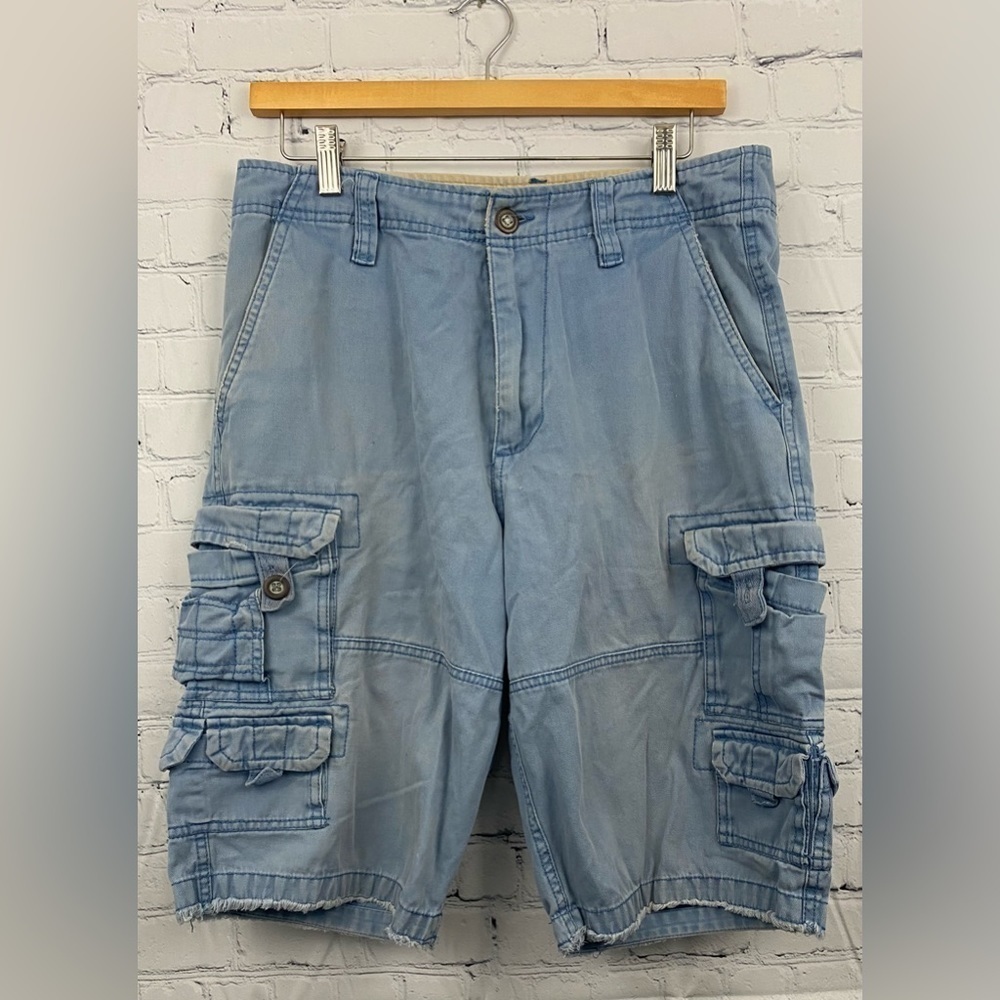 Casual Light Blue Cargo Shorts for Men